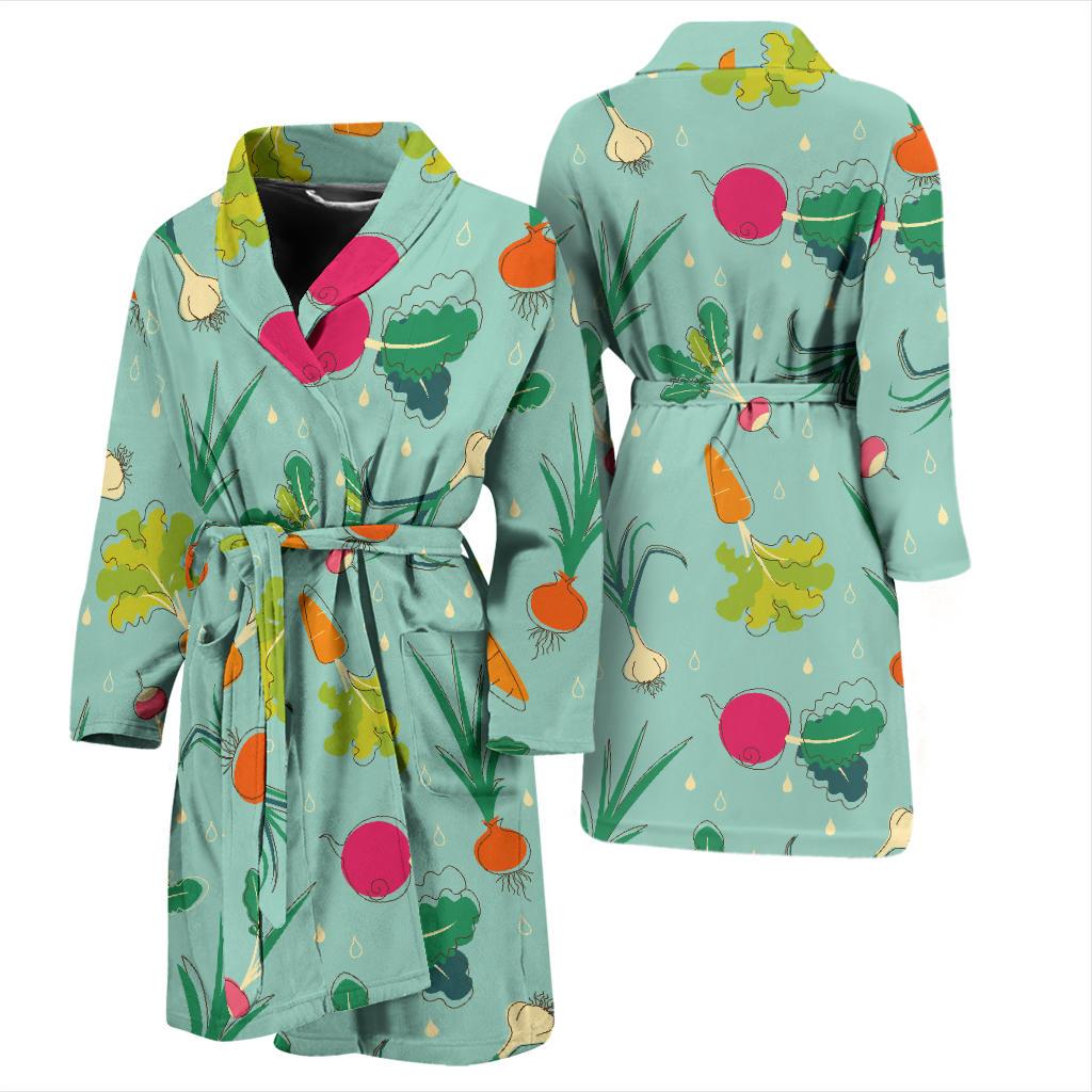 Radish Pattern Print Design A01 Men Bathrobe-JORJUNE.COM