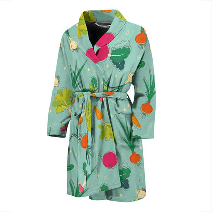 Radish Pattern Print Design A01 Men Bathrobe-JORJUNE.COM