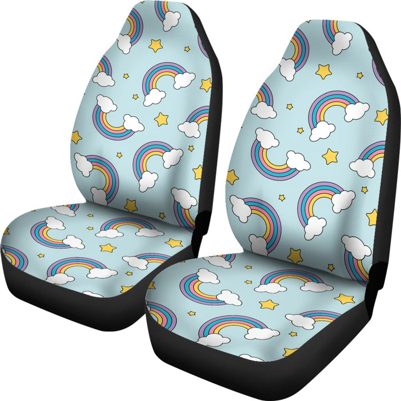 Rainbow Cloud Print Pattern Universal Fit Car Seat Covers