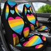 Rainbow Heart Print Pattern Universal Fit Car Seat Covers