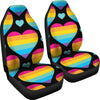 Rainbow Heart Print Pattern Universal Fit Car Seat Covers