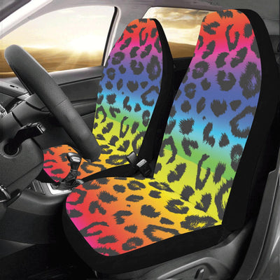 Rainbow Leopard Pattern Print Design A01 Car Seat Covers (Set of 2)-JORJUNE.COM