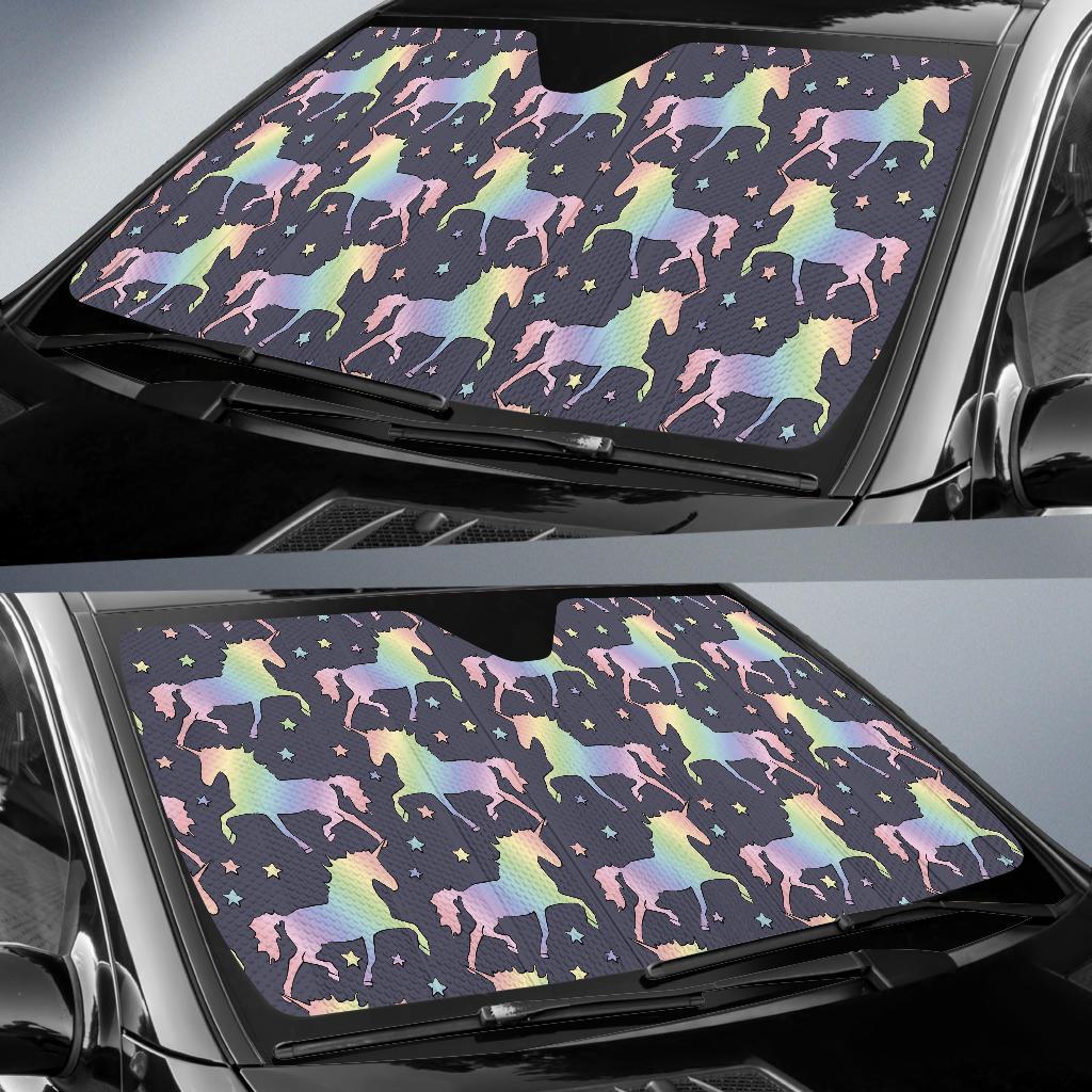 Rainbow Pattern Print Design A05 Car Sun Shades-JORJUNE.COM