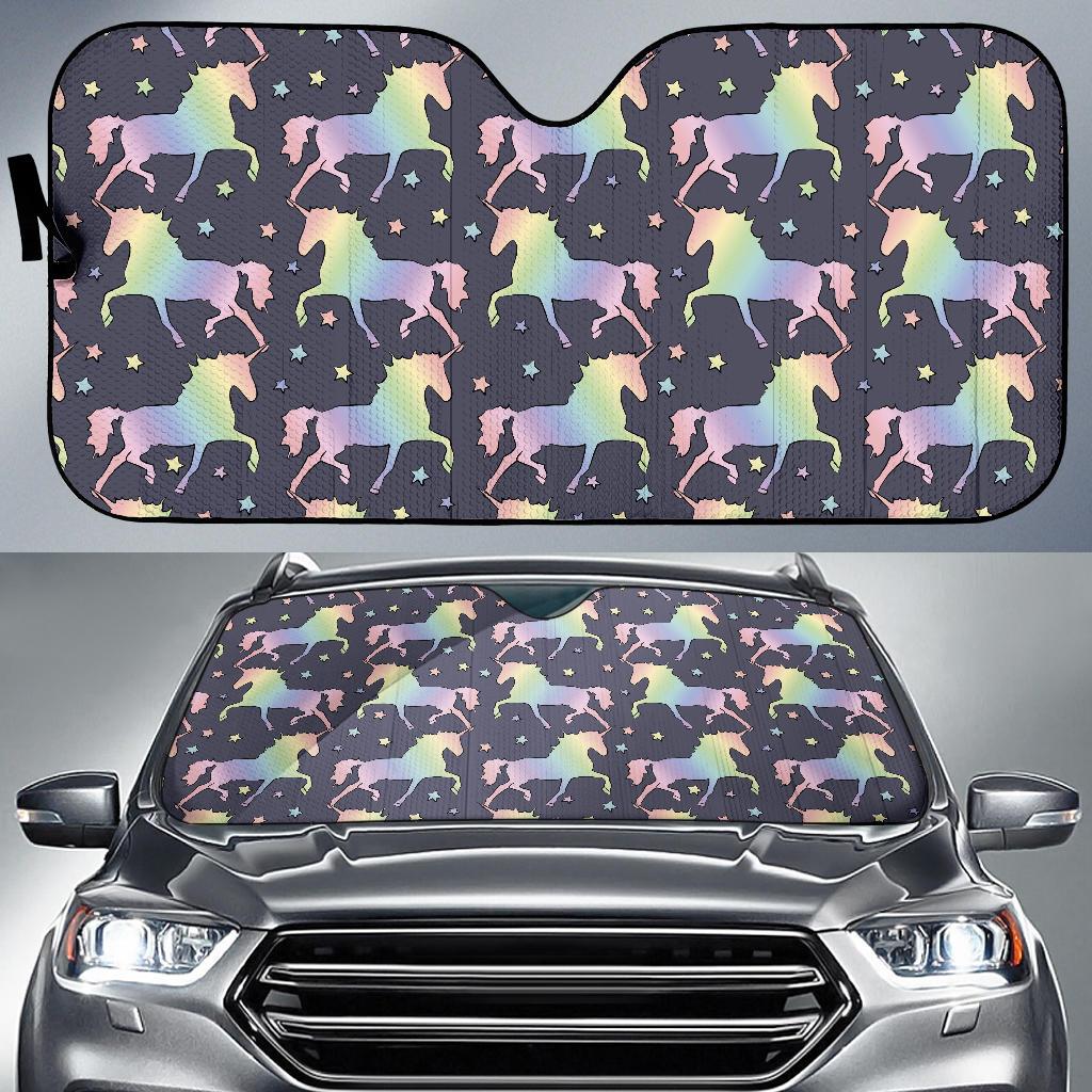 Rainbow Pattern Print Design A05 Car Sun Shades-JORJUNE.COM