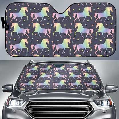 Rainbow Pattern Print Design A05 Car Sun Shades-JORJUNE.COM