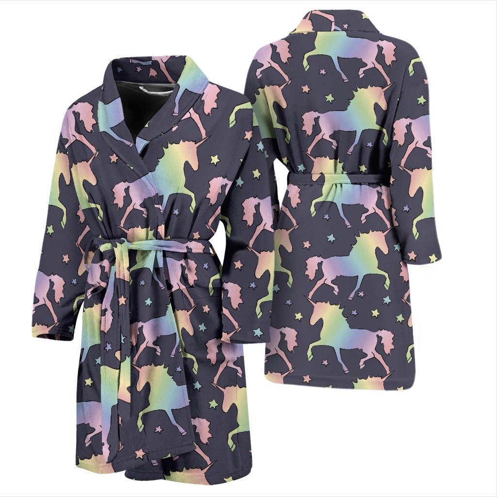 Rainbow Pattern Print Design A05 Men Bathrobe-JORJUNE.COM