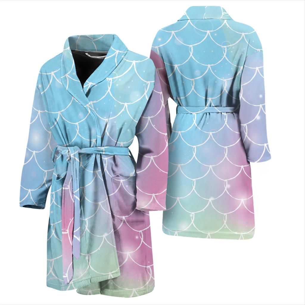 Rainbow Pattern Print Design A06 Men Bathrobe-JORJUNE.COM