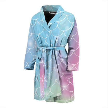 Rainbow Pattern Print Design A06 Men Bathrobe-JORJUNE.COM