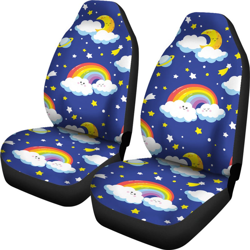 Rainbow Space Design Print Universal Fit Car Seat Covers