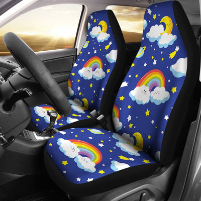 Rainbow Space Design Print Universal Fit Car Seat Covers