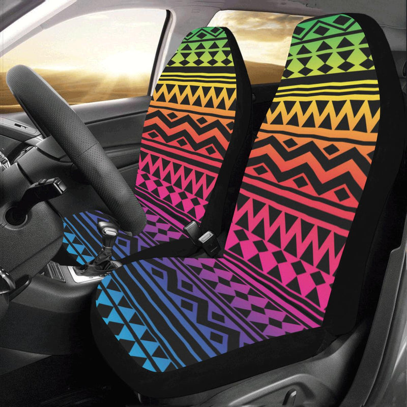 Rainbow Tribal Pattern Print Design A02 Car Seat Covers (Set of 2)-JORJUNE.COM