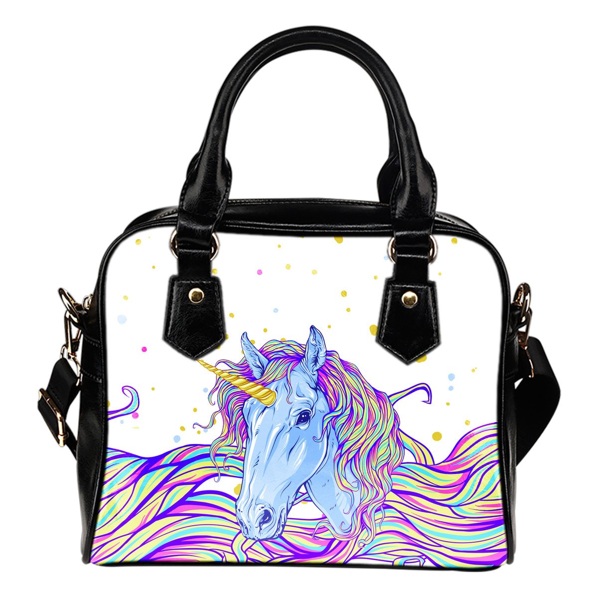 Rainbow Unicorn Leather Shoulder Handbag