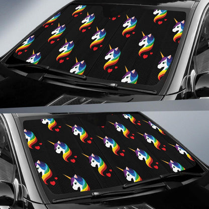 Rainbow Unicorn Pattern Print Design A03 Car Sun Shades-JORJUNE.COM