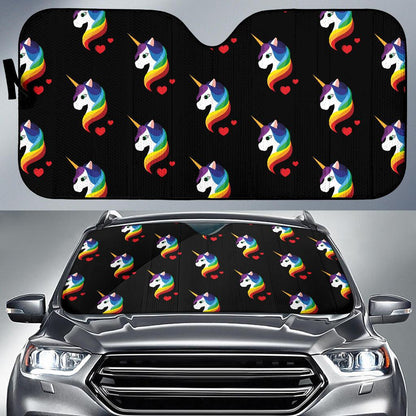 Rainbow Unicorn Pattern Print Design A03 Car Sun Shades-JORJUNE.COM