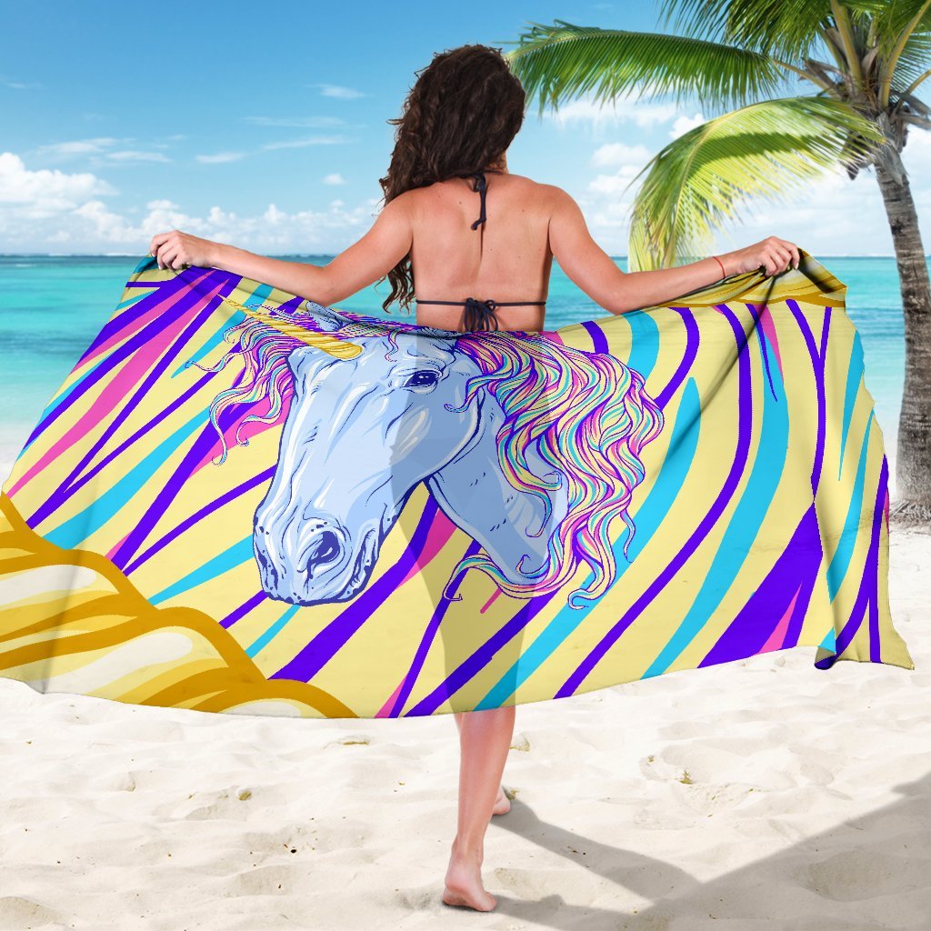 Rainbow Unicorn Beach Sarong Pareo Wrap