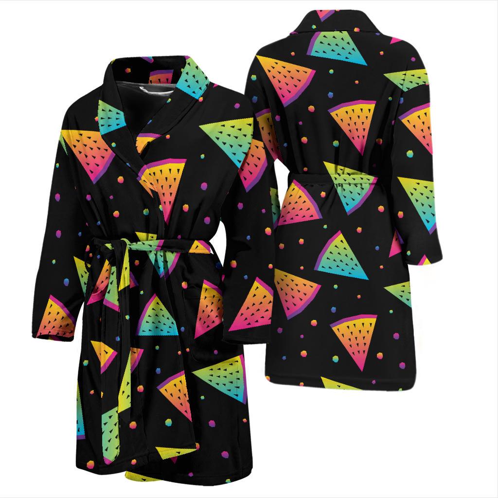 Rainbow Watermelon Pattern Print Design A04 Men Bathrobe-JORJUNE.COM