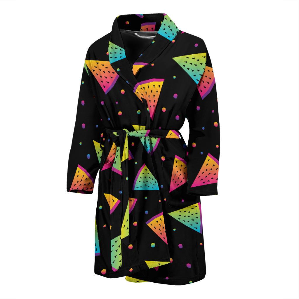 Rainbow Watermelon Pattern Print Design A04 Men Bathrobe-JORJUNE.COM