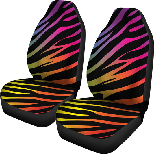 Rainbow Zebra Themed Print Universal Fit Car Seat Covers