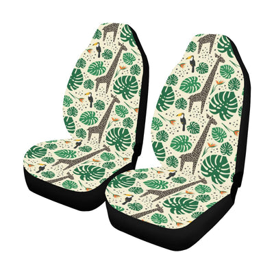 Rainforest Giraffe Pattern Print Design A02 Car Seat Covers (Set of 2)-JORJUNE.COM