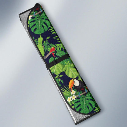 Rainforest Parrot Pattern Print Design A03 Car Sun Shades-JORJUNE.COM