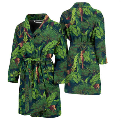 Rainforest Pattern Print Design A01 Men Bathrobe-JORJUNE.COM