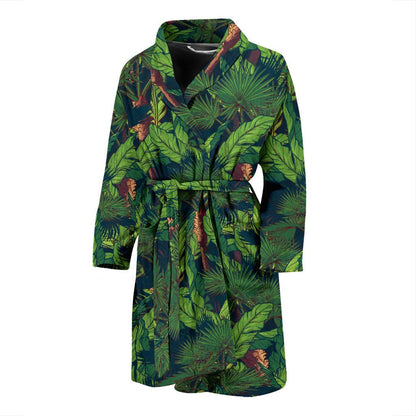 Rainforest Pattern Print Design A01 Men Bathrobe-JORJUNE.COM