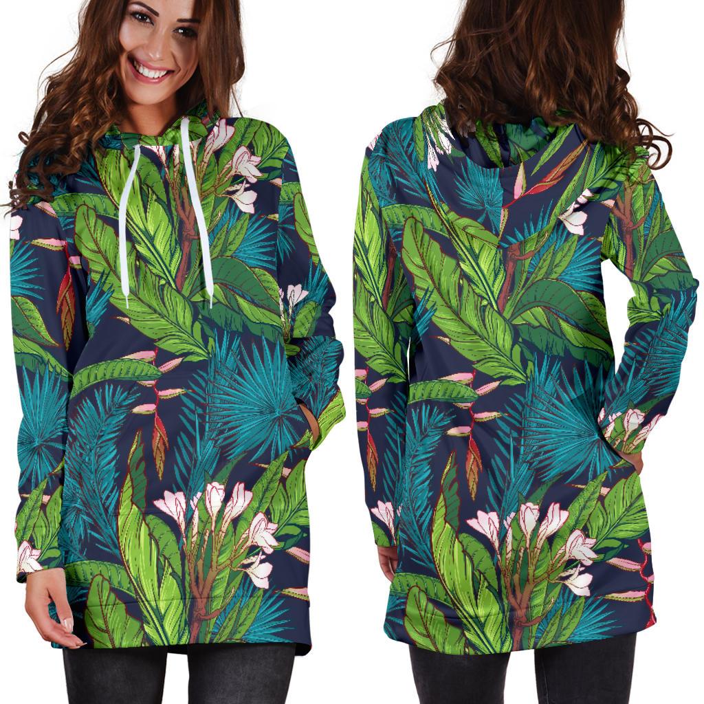 Rainforest Pattern Print Design RF01 Women Hoodie Dress