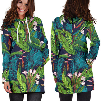 Rainforest Pattern Print Design RF01 Women Hoodie Dress