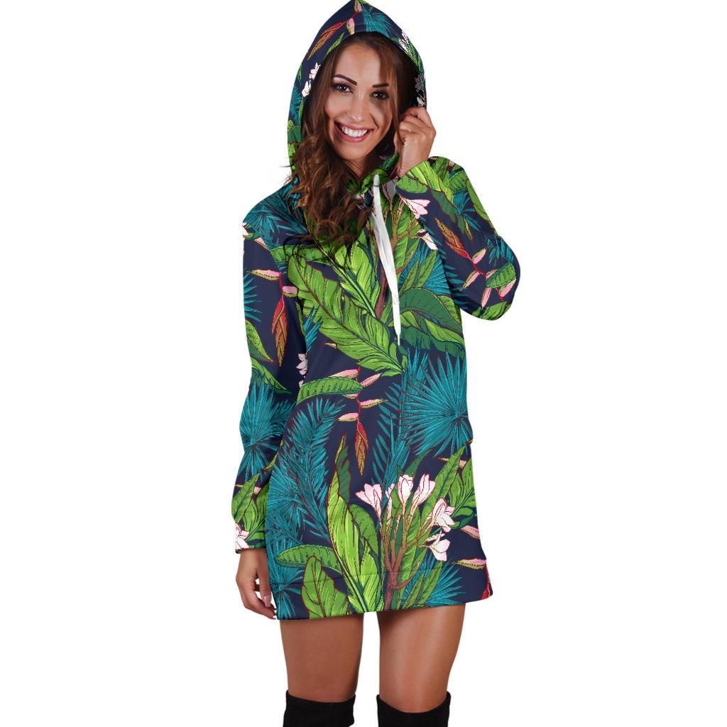 Rainforest Pattern Print Design RF01 Women Hoodie Dress