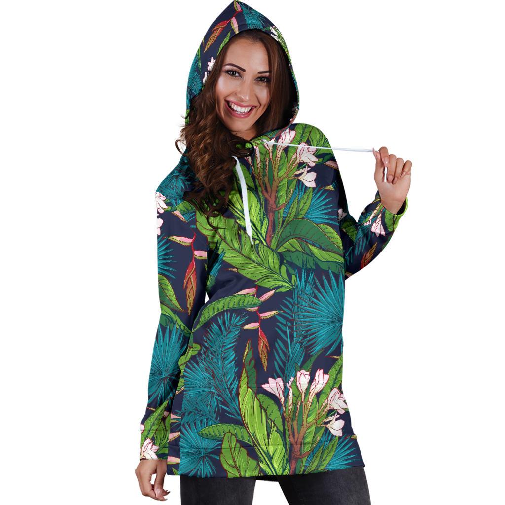 Rainforest Pattern Print Design RF01 Women Hoodie Dress