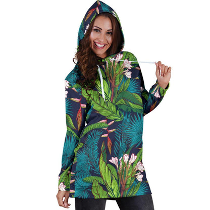 Rainforest Pattern Print Design RF01 Women Hoodie Dress