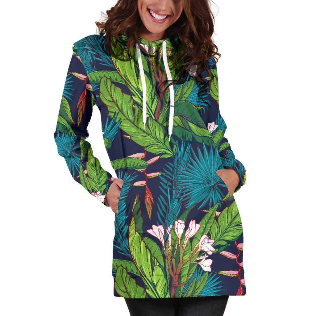 Rainforest Pattern Print Design RF01 Women Hoodie Dress