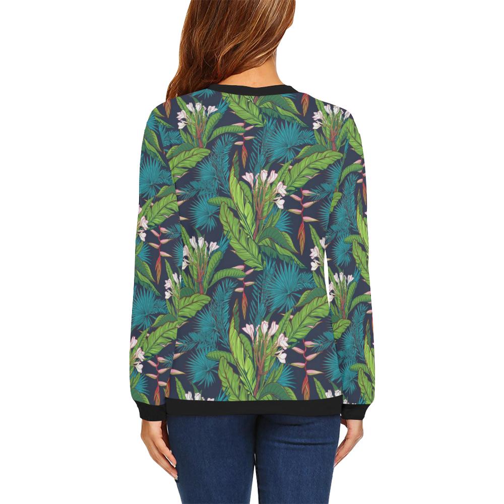 Rainforest Pattern Print Design RF01 Women Long Sleeve Sweatshirt-JorJune