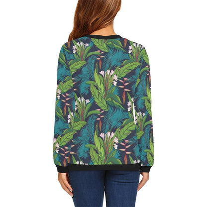 Rainforest Pattern Print Design RF01 Women Long Sleeve Sweatshirt-JorJune