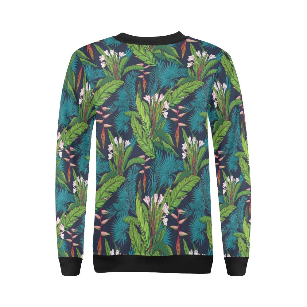Rainforest Pattern Print Design RF01 Women Long Sleeve Sweatshirt-JorJune