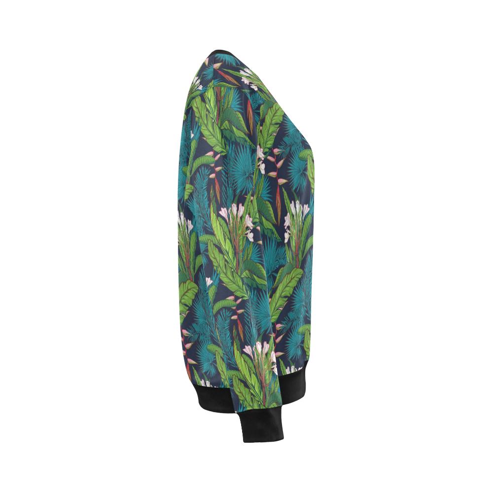 Rainforest Pattern Print Design RF01 Women Long Sleeve Sweatshirt-JorJune