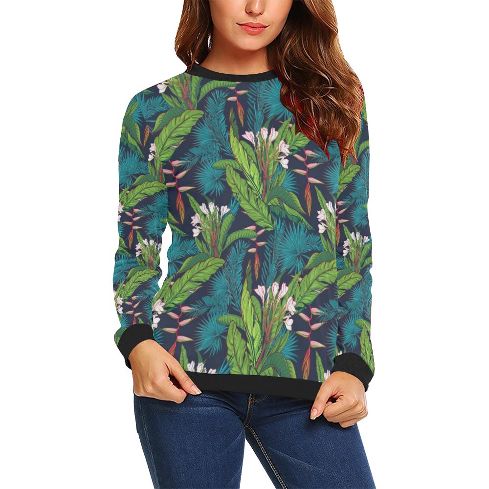 Rainforest Pattern Print Design RF01 Women Long Sleeve Sweatshirt-JorJune
