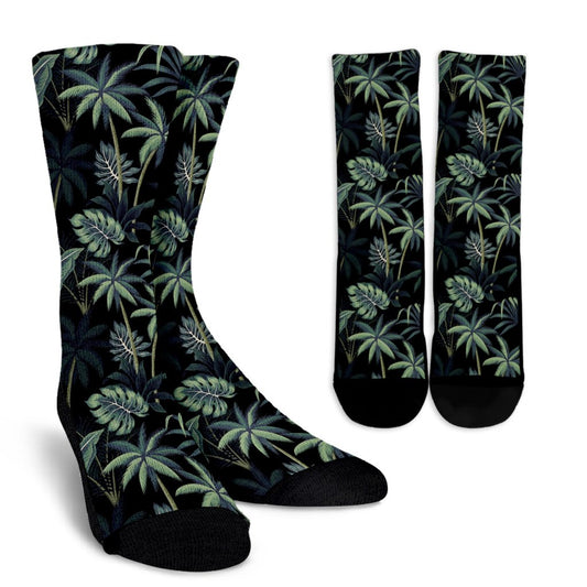Rainforest Pattern Print Design RF02 Crew Socks-JORJUNE.COM