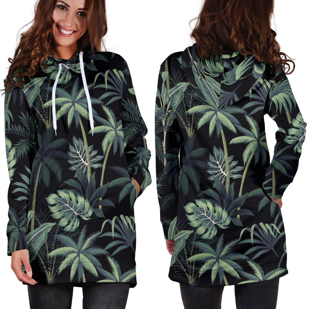 Rainforest Pattern Print Design RF02 Women Hoodie Dress