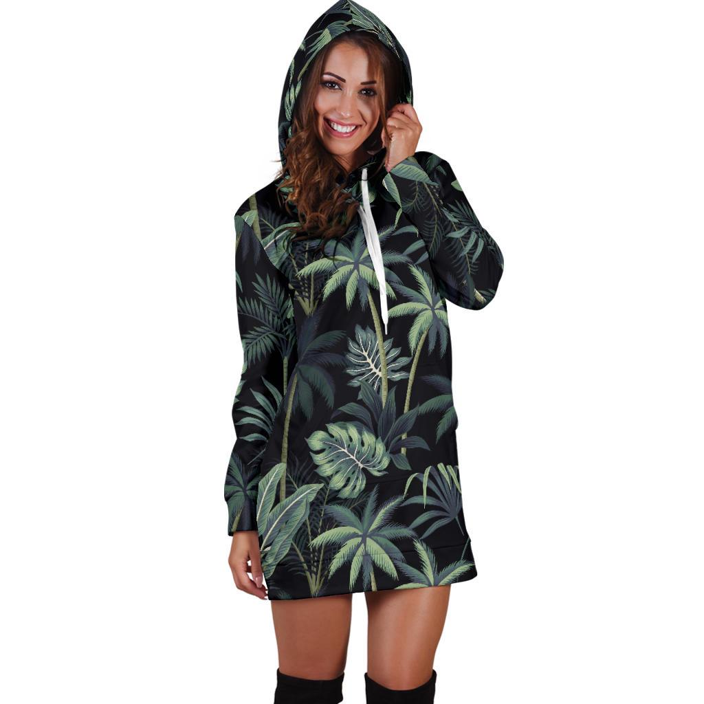 Rainforest Pattern Print Design RF02 Women Hoodie Dress