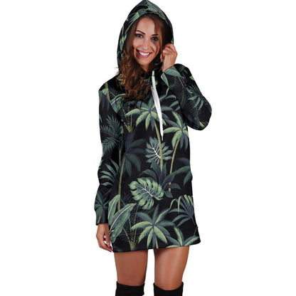Rainforest Pattern Print Design RF02 Women Hoodie Dress