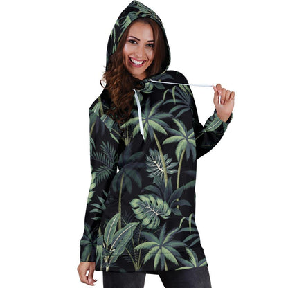 Rainforest Pattern Print Design RF02 Women Hoodie Dress