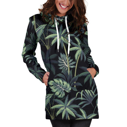 Rainforest Pattern Print Design RF02 Women Hoodie Dress