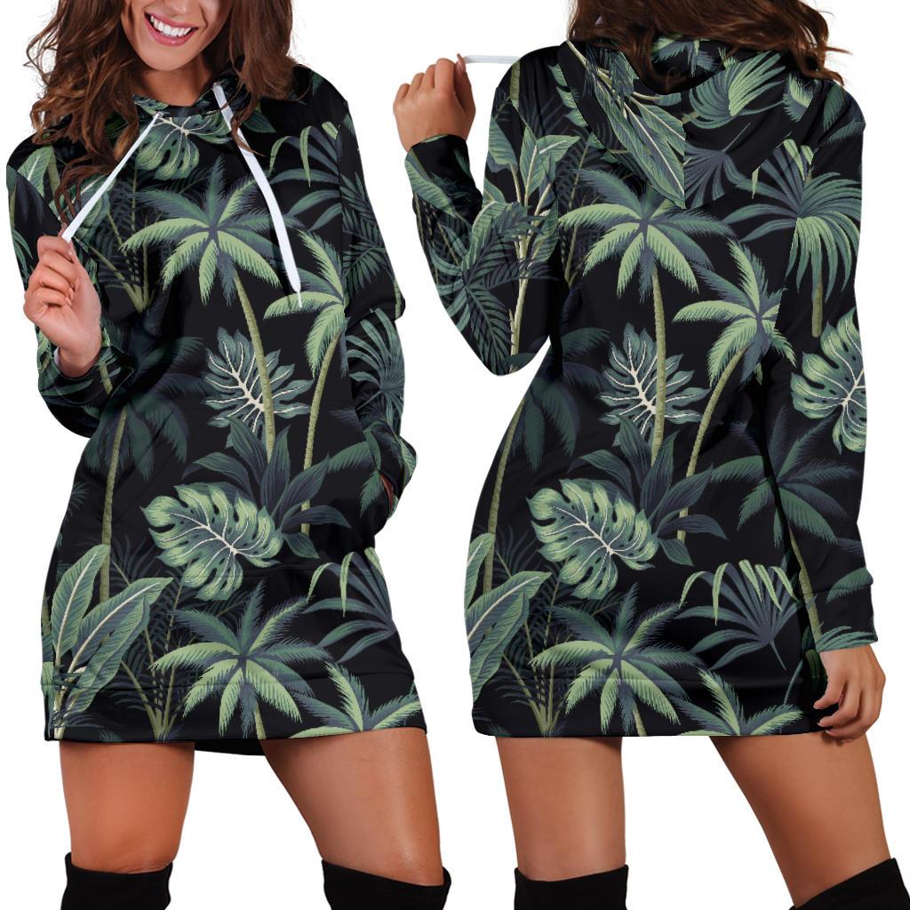 Rainforest Pattern Print Design RF02 Women Hoodie Dress