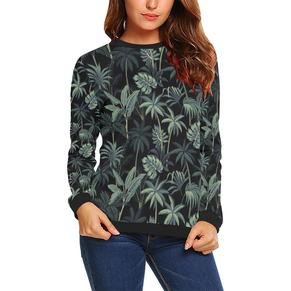 Rainforest Pattern Print Design RF02 Women Long Sleeve Sweatshirt-JorJune