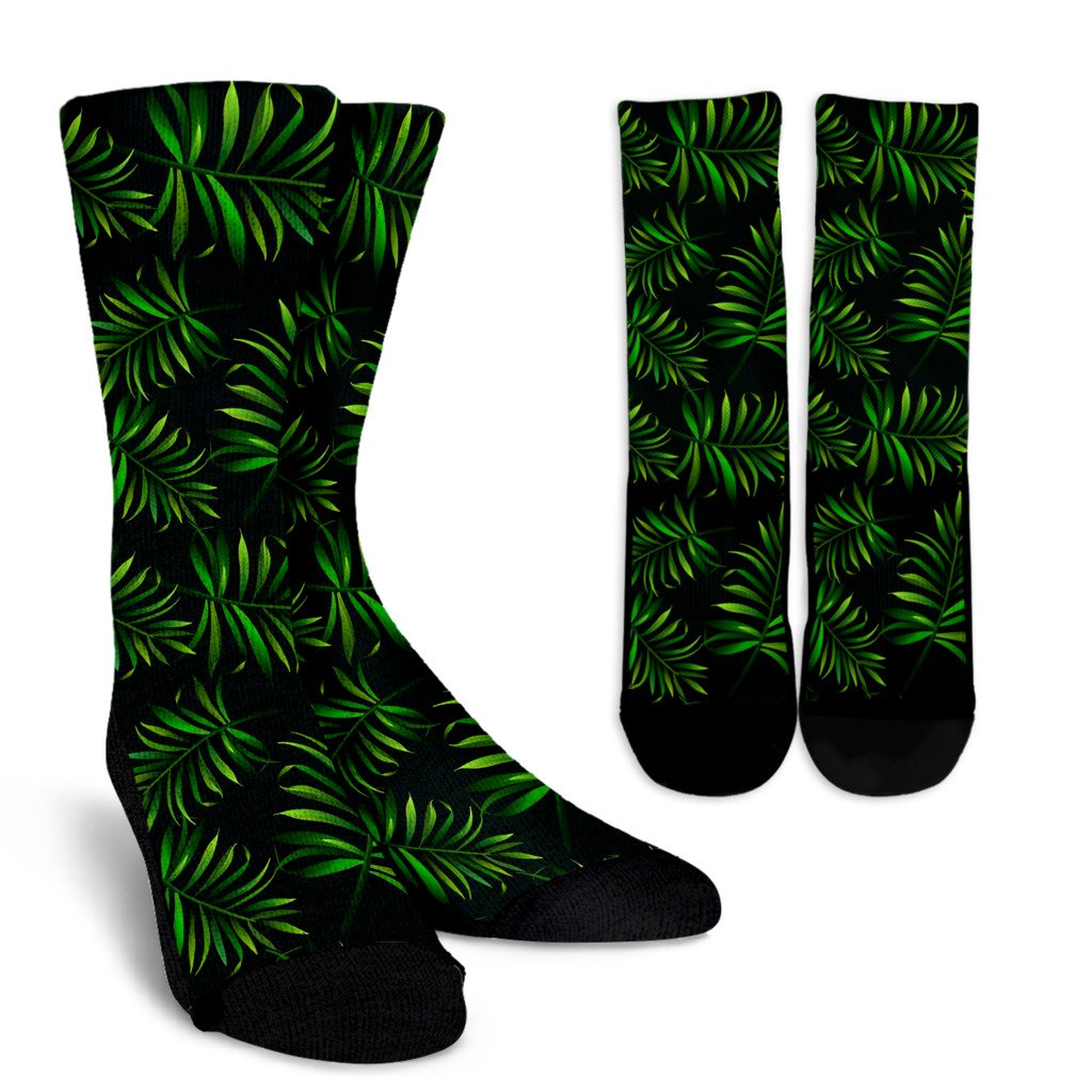 Rainforest Pattern Print Design RF03 Crew Socks-JORJUNE.COM