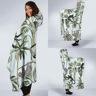 Rainforest Pattern Print Design RF04 Hooded Blanket-JORJUNE.COM