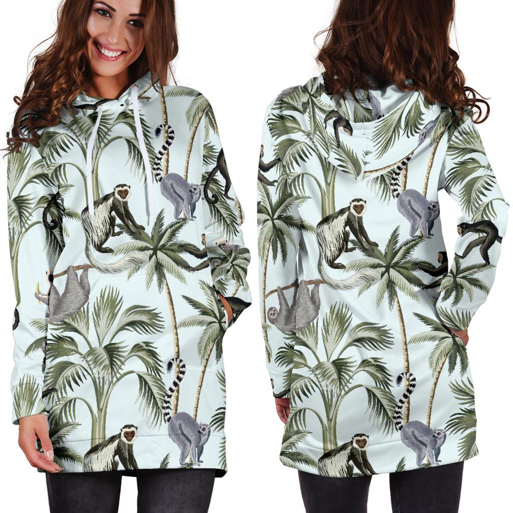 Rainforest Pattern Print Design RF04 Women Hoodie Dress