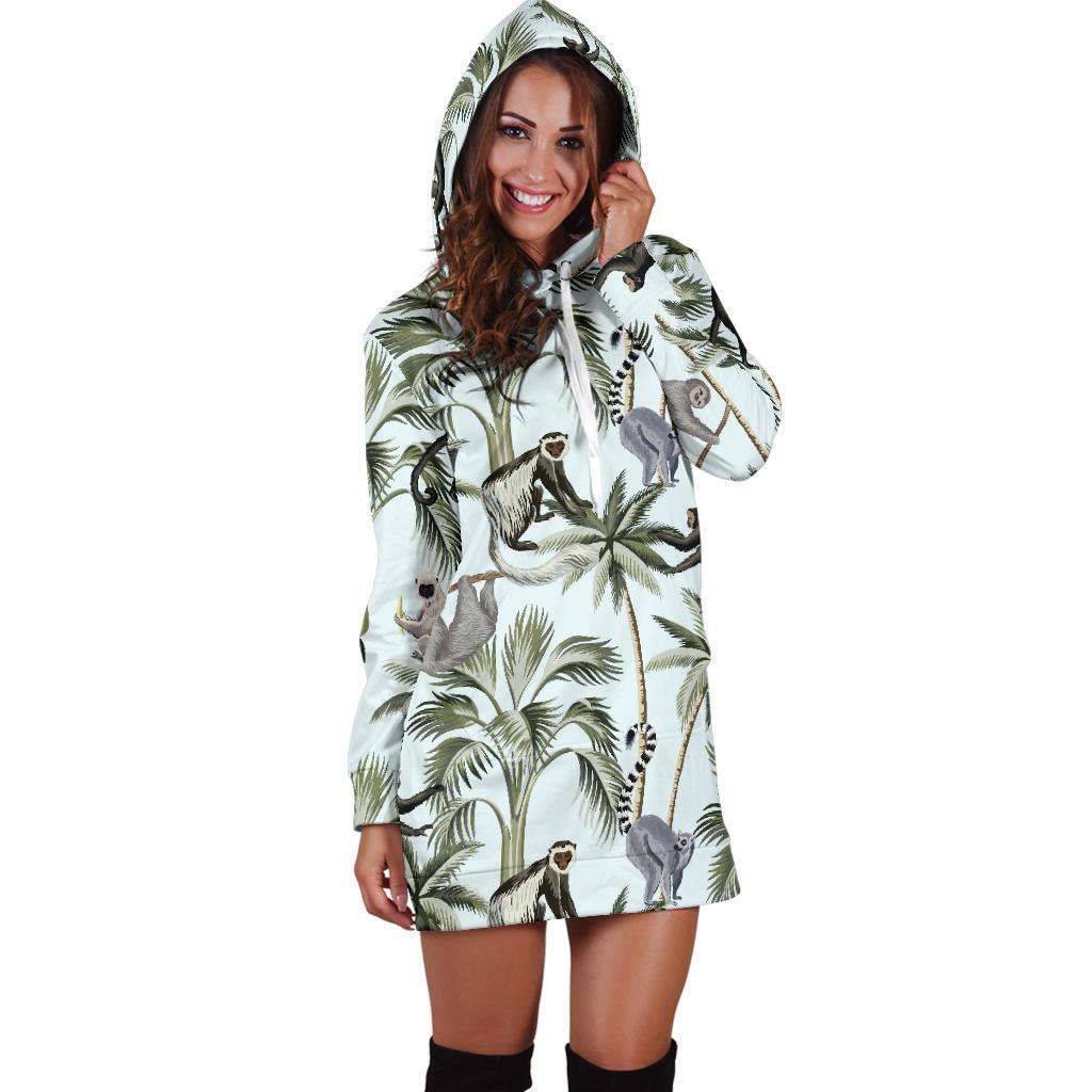 Rainforest Pattern Print Design RF04 Women Hoodie Dress