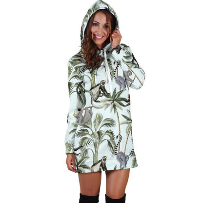 Rainforest Pattern Print Design RF04 Women Hoodie Dress